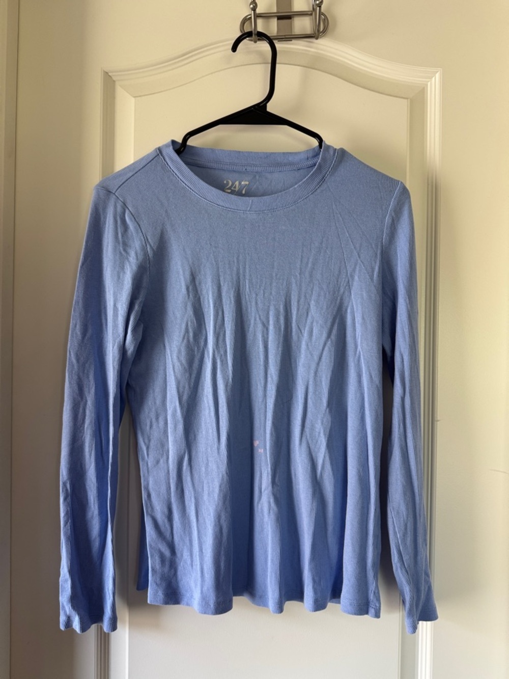 247 Light Blue Long Sleeve Crewneck Tee / AA79